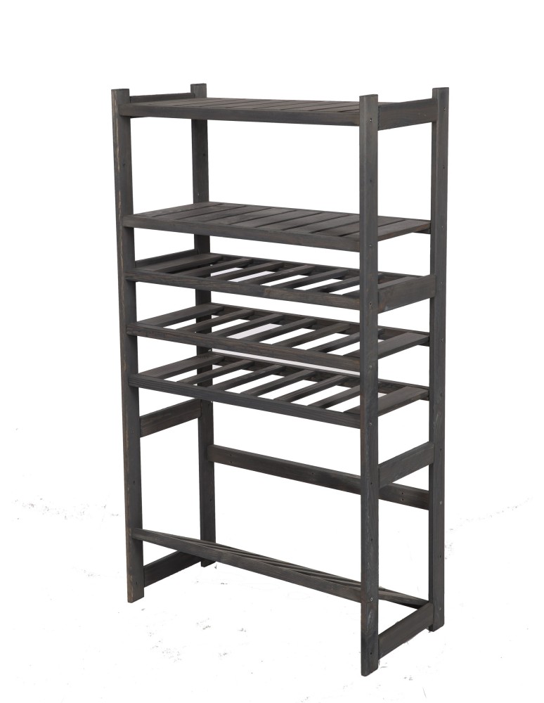 Regały - Regał drewniany do spiżarni LSR P2W3S1 Szary - product b2b.wamar.biz 3