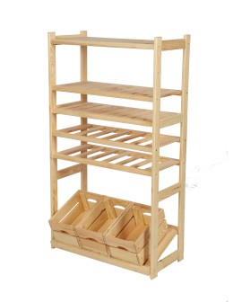 Regał drewniany do spiżarni LSR P3W2S1 Naturalny - product 2