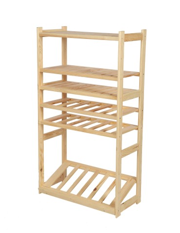 Regały - Regał drewniany do spiżarni LSR P3W2S1 Naturalny - produkt 3