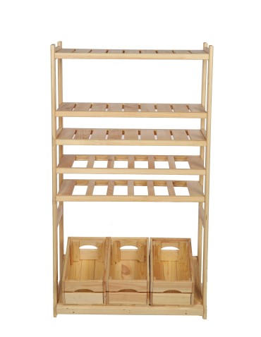 Regały - Regał drewniany do spiżarni LSR P3W2S1 Naturalny - produkt 6