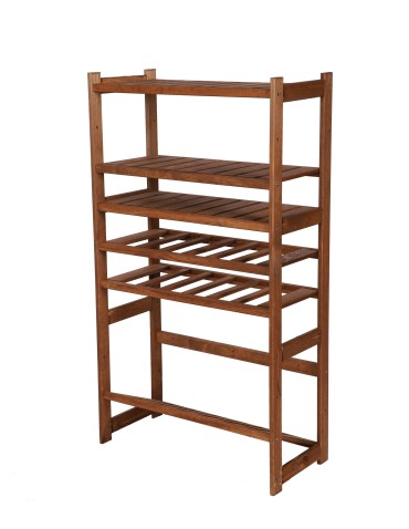 Regały - Regał drewniany do spiżarni LSR P3W2S1 Brązowy - product 3