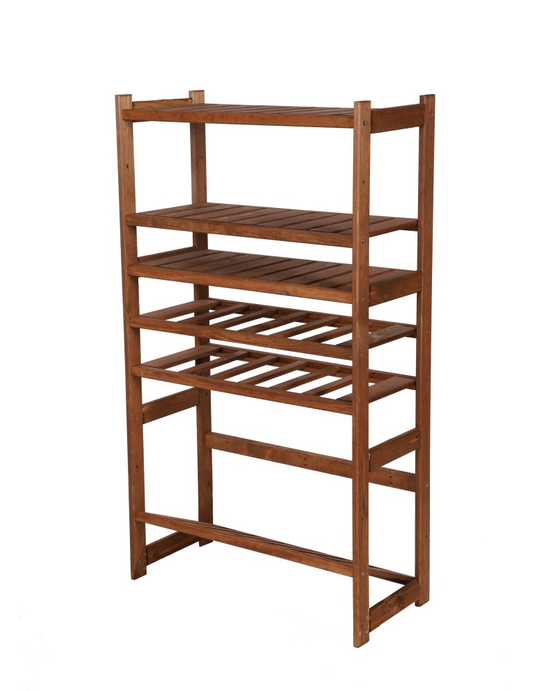 Regały - Regał drewniany do spiżarni LSR P3W2S1 Brązowy - product b2b.wamar.biz 3