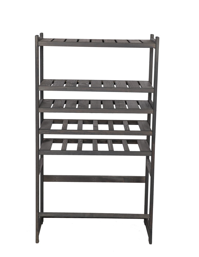 Regały - Regał drewniany do spiżarni LSR P3W2S1 Szary - product b2b.wamar.biz 3