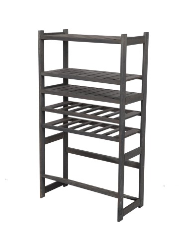 Regały - Regał drewniany do spiżarni LSR P3W2S1 Szary - product 4