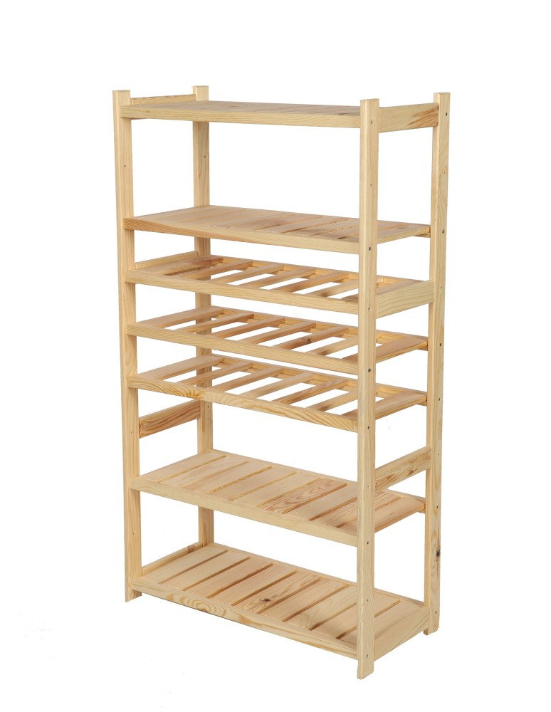 Regały - Regał drewniany do spiżarni LSR P4W3S0 Naturalny - product b2b.wamar.biz 2