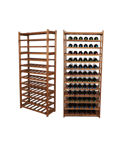 Regał drewniany na wino LSR 13 leżni na butelki Brązowy