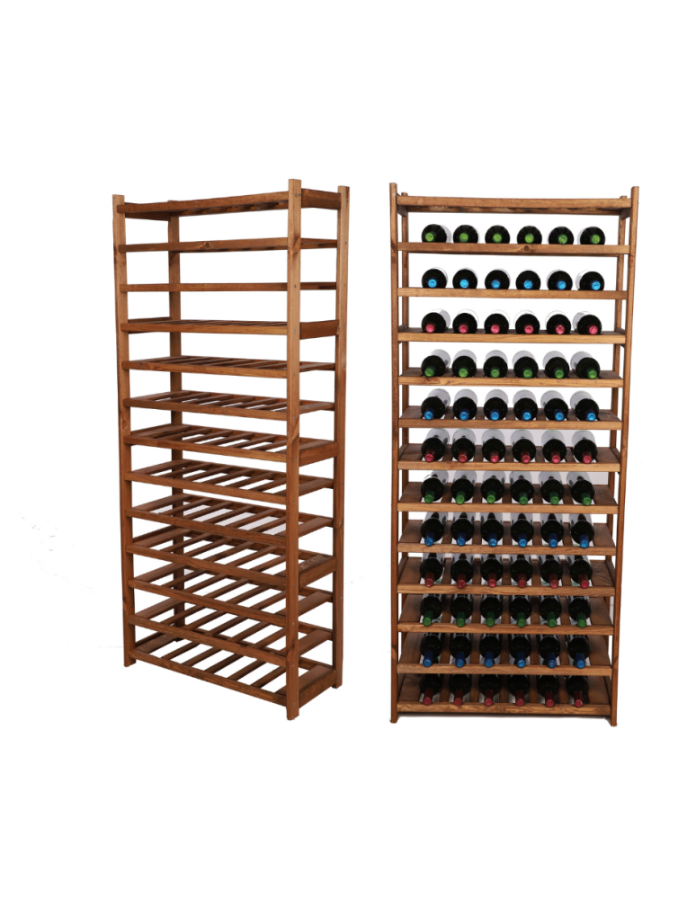 Regały - Regał drewniany na wino LSR 13 leżni na butelki Brązowy - product b2b.wamar.biz 1