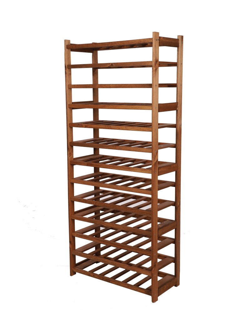 Regały - Regał drewniany na wino LSR 13 leżni na butelki Brązowy - product b2b.wamar.biz 3