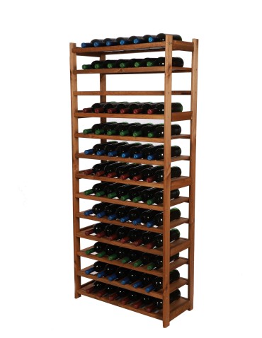 Regały - Regał drewniany na wino LSR 13 leżni na butelki Brązowy - product 4