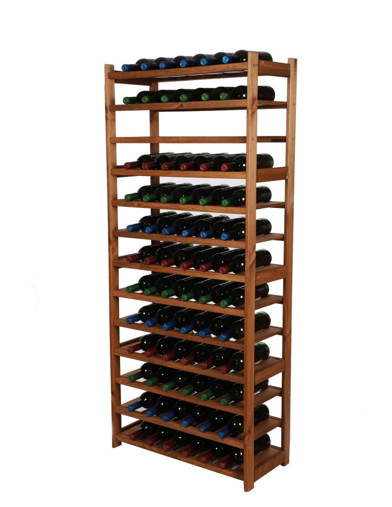 Regały - Regał drewniany na wino LSR 13 leżni na butelki Brązowy - product b2b.wamar.biz 4