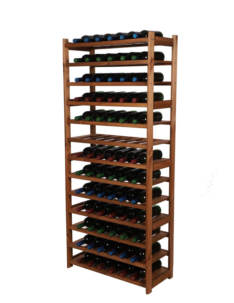 Regały - Regał drewniany na wino LSR 13 leżni na butelki Brązowy - product b2b.wamar.biz 5