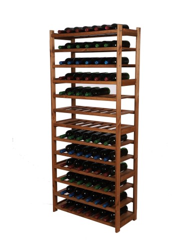 Regały - Regał drewniany na wino LSR 13 leżni na butelki Brązowy - product 6