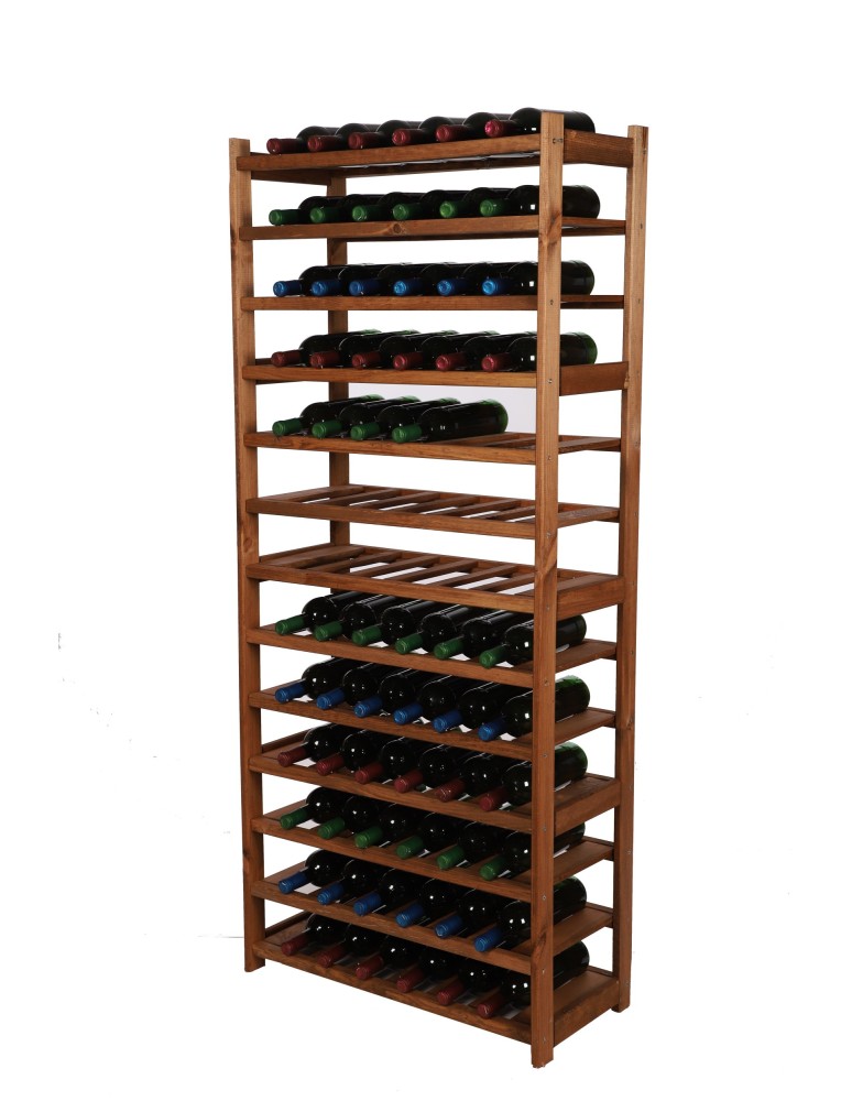 Regały - Regał drewniany na wino LSR 13 leżni na butelki Brązowy - product b2b.wamar.biz 6