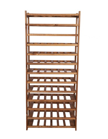 Regały - Regał drewniany na wino LSR 13 leżni na butelki Brązowy - product 9