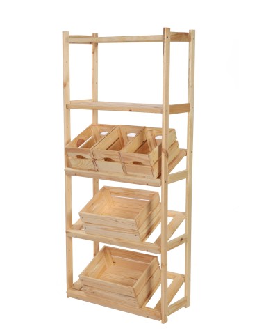 Regał drewniany do spiżarni LSR P2W0S3 Naturalny - product 2