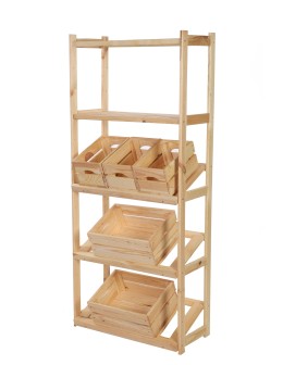 Regał drewniany do spiżarni LSR P2W0S3 Naturalny - product 2