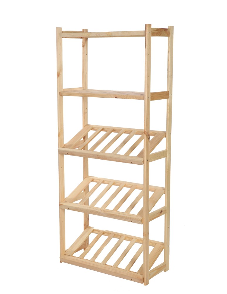 Regały - Regał drewniany do spiżarni LSR P2W0S3 Naturalny - produkt b2b.wamar.biz 3