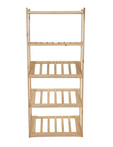 Regały - Regał drewniany do spiżarni LSR P2W0S3 Naturalny - produkt 5