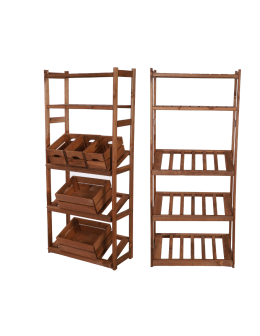 Regał drewniany do spiżarni LSR P2W0S3 Brązowy