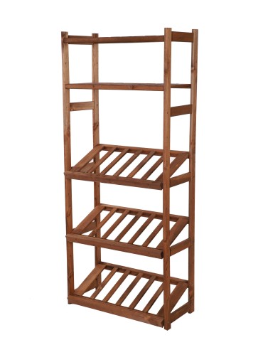 Regały - Regał drewniany do spiżarni LSR P2W0S3 Brązowy - product 3