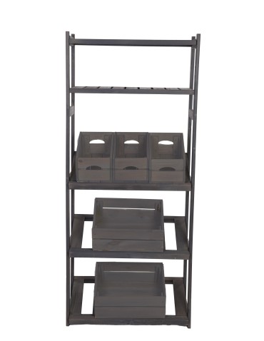 Regał drewniany do spiżarni LSR P2W0S3 Szary - product 2