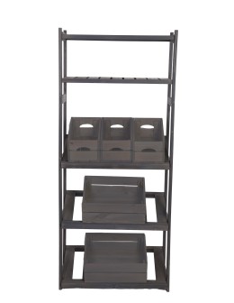 Regał drewniany do spiżarni LSR P2W0S3 Szary - produkt 2