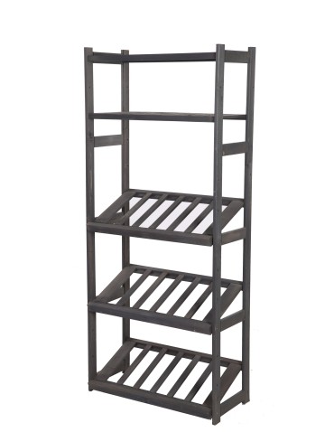 Regały - Regał drewniany do spiżarni LSR P2W0S3 Szary - product 4