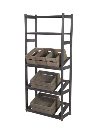 Regały - Regał drewniany do spiżarni LSR P2W0S3 Szary - product 5