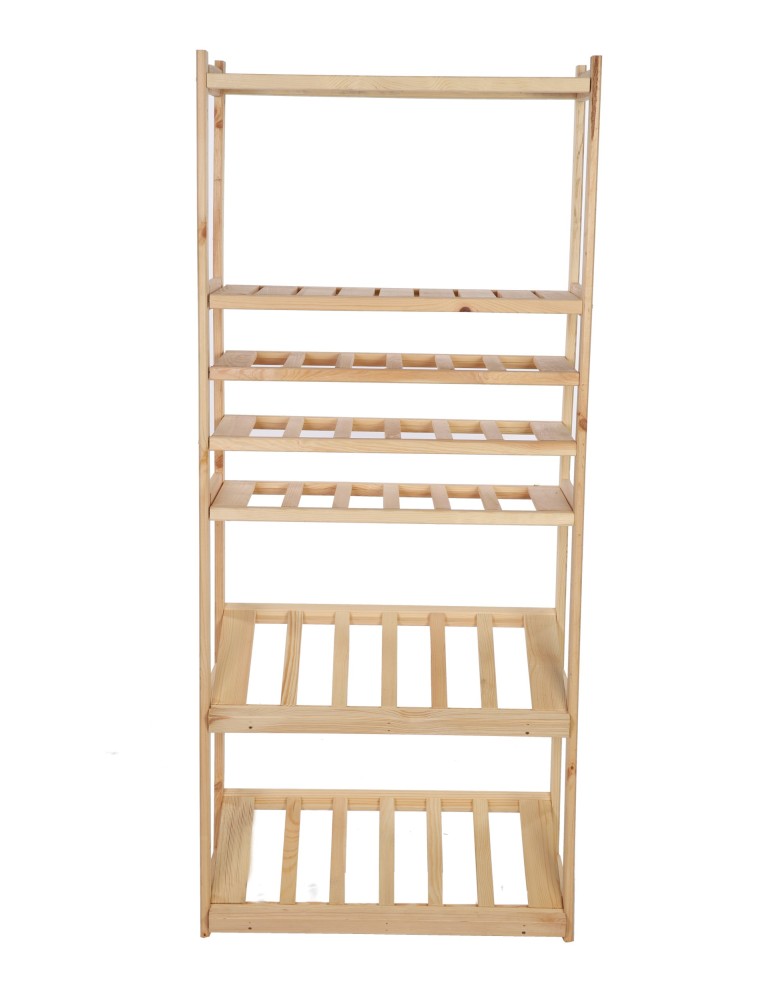 Regały - Regał drewniany do spiżarni LSR P2W3S2 Naturalny - product b2b.wamar.biz 3