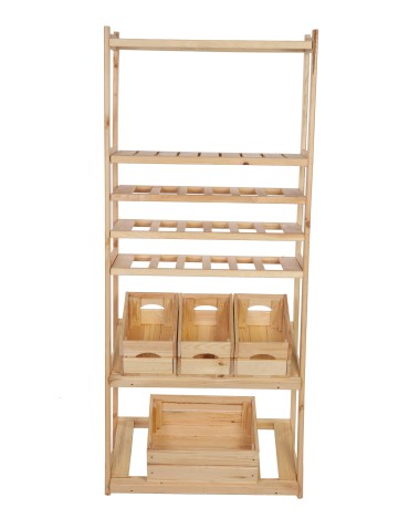 Regały - Regał drewniany do spiżarni LSR P2W3S2 Naturalny - product 4