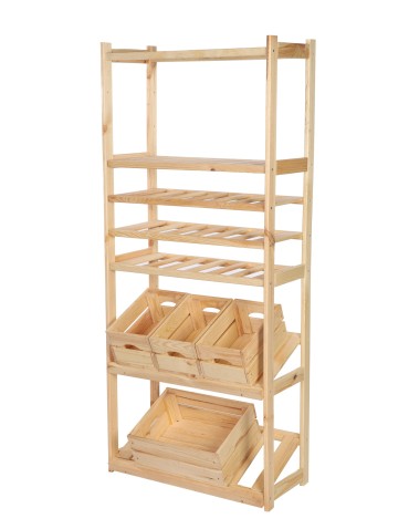 Regały - Regał drewniany do spiżarni LSR P2W3S2 Naturalny - product 5