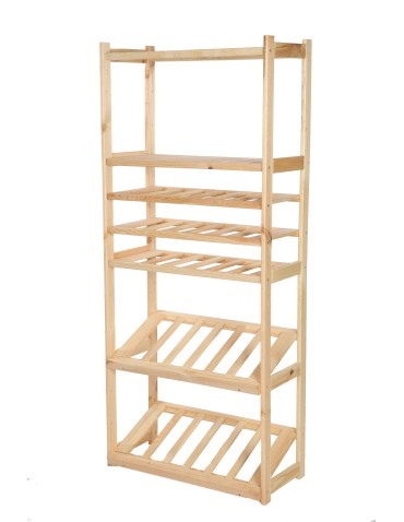 Regały - Regał drewniany do spiżarni LSR P2W3S2 Naturalny - product 6