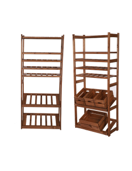 Regał drewniany do spiżarni LSR P2W3S2 Brązowy