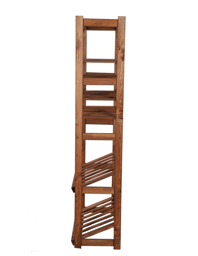 Regały - Regał drewniany do spiżarni LSR P2W3S2 Brązowy - product b2b.wamar.biz 3