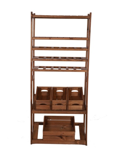 Regały - Regał drewniany do spiżarni LSR P2W3S2 Brązowy - product 5