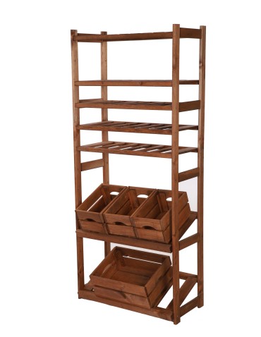 Regały - Regał drewniany do spiżarni LSR P2W3S2 Brązowy - product 6