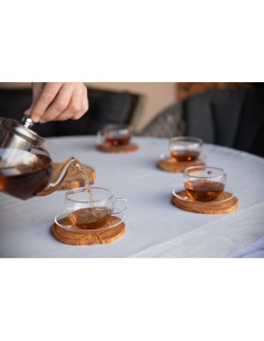 Plastry Drewna - Zestaw 2 szt Okorowanych Podkładek na Stół /śr. 9-12 cm/ Drewno Akacji - produkt 7