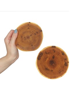Zestaw 2 szt Okorowanych Podkładek na Stół /śr. 12-15 cm/ Drewno Akacji
