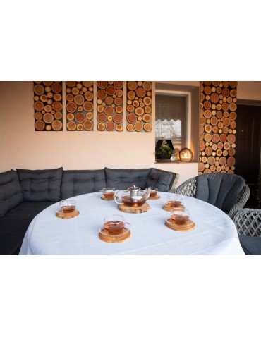 Plastry Drewna - Zestaw 2 szt Okorowanych Podkładek na Stół /śr. 9-12 cm/ Drewno Dębu - product 5