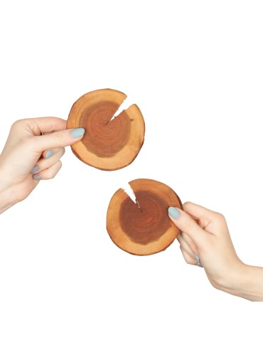 Zestaw 2 szt Okorowanych Podkładek na Stół /śr. 9-12 cm/ Drewno Czeremchy