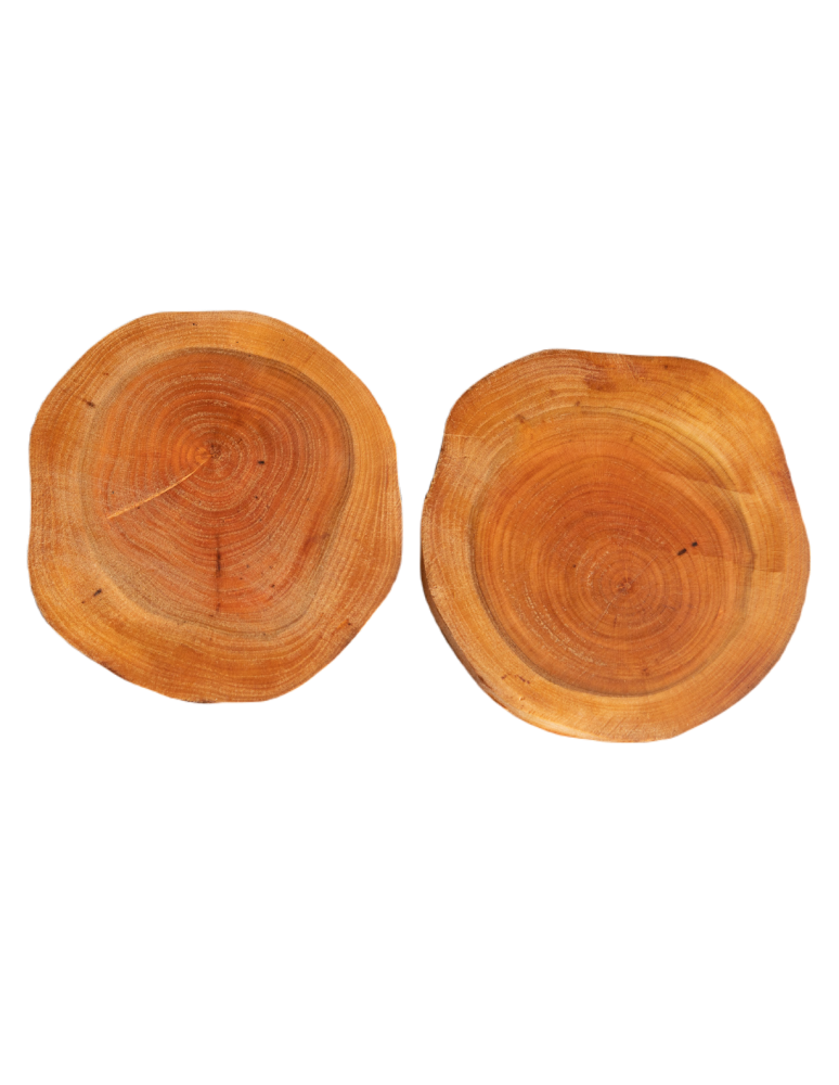 Plastry Drewna - Zestaw 2 szt Okorowanych Podkładek na Stół /śr. 9-12 cm/ Drewno Czeremchy - produkt b2b.wamar.biz 5