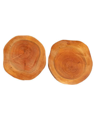 Plastry Drewna - Zestaw 2 szt Okorowanych Podkładek na Stół /śr. 12-15 cm/ Drewno Czeremchy - product 5