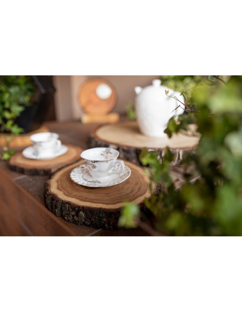 Plastry Drewna - Zestaw 2 szt Okorowanych Podkładek na Stół /śr. 12-15 cm/ Drewno Czeremchy - product b2b.wamar.biz 10
