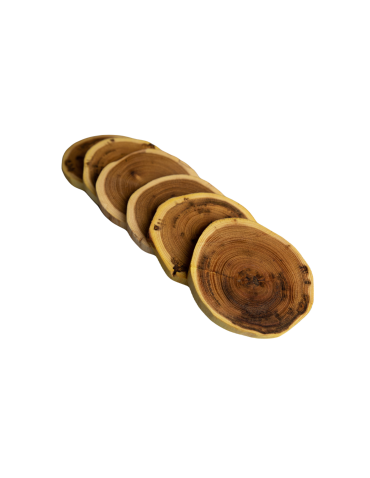 Plastry Drewna - Zestaw 6 szt Okorowanych Podkładek na Stół /śr. 12-15 cm/ Drewno Akacji - product 7