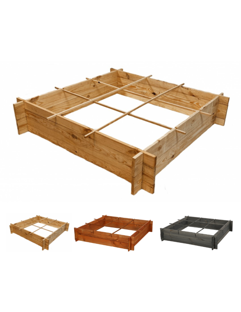 Uprawowe skrzynie ogrodowe- Warzywniaki- skrzynia do uprawy - Drewniana grządka podwyższana ZP05 /100x100 cm/ Naturalna - product b2b.wamar.biz 1