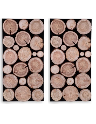 Panel Ścienny Dekoracyjny 76X38X3 cm Plastry Modrzewia 2 szt