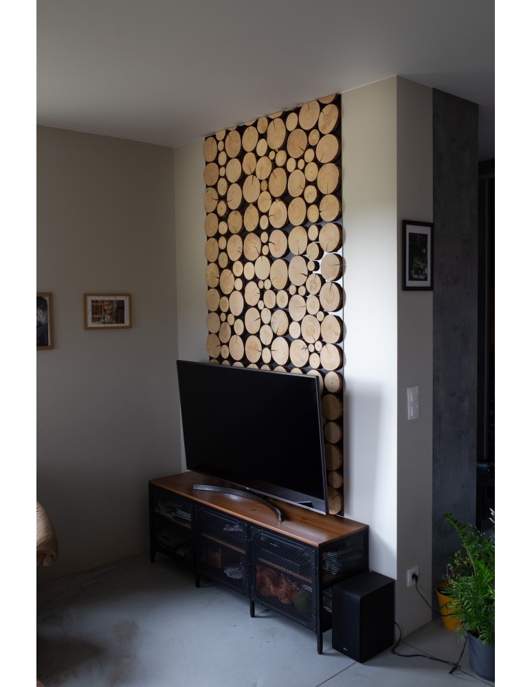 Plastry Drewna - Panel Ścienny Dekoracyjny 76X38X3 cm Plastry Modrzewia 4 szt - product b2b.wamar.biz 9