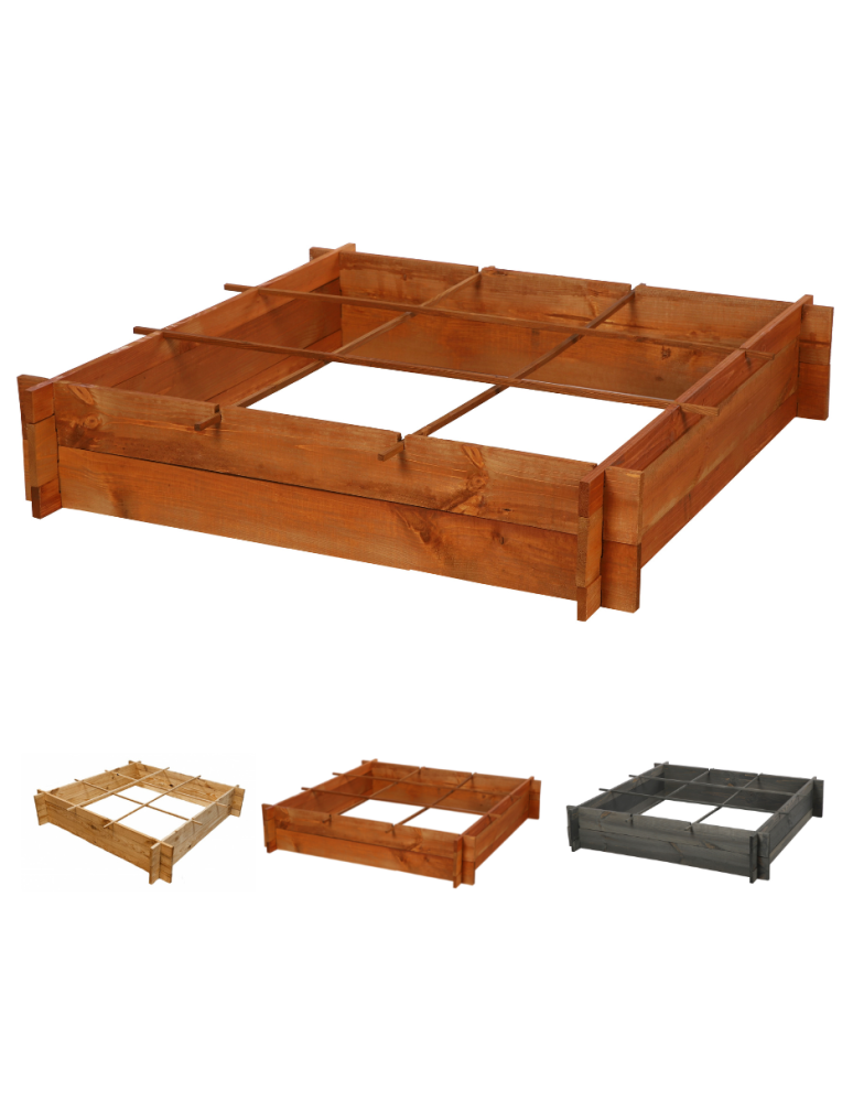 Uprawowe skrzynie ogrodowe- Warzywniaki- skrzynia do uprawy - Drewniana grządka podwyższana ZP05 /100x100 cm/ Brązowa - product b2b.wamar.biz 1