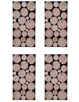 Panel Ścienny Dekoracyjny 76X38X3 cm Plastry Sosny 4 szt