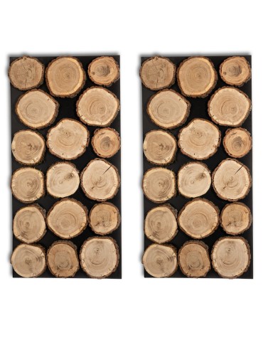 Panel Ścienny Dekoracyjny 76X38X3 cm Plastry Dębu 2 szt